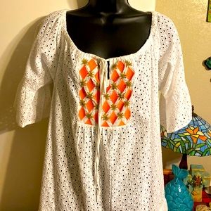 Ladies eyelet beach cover up or wear with a tank sun dress